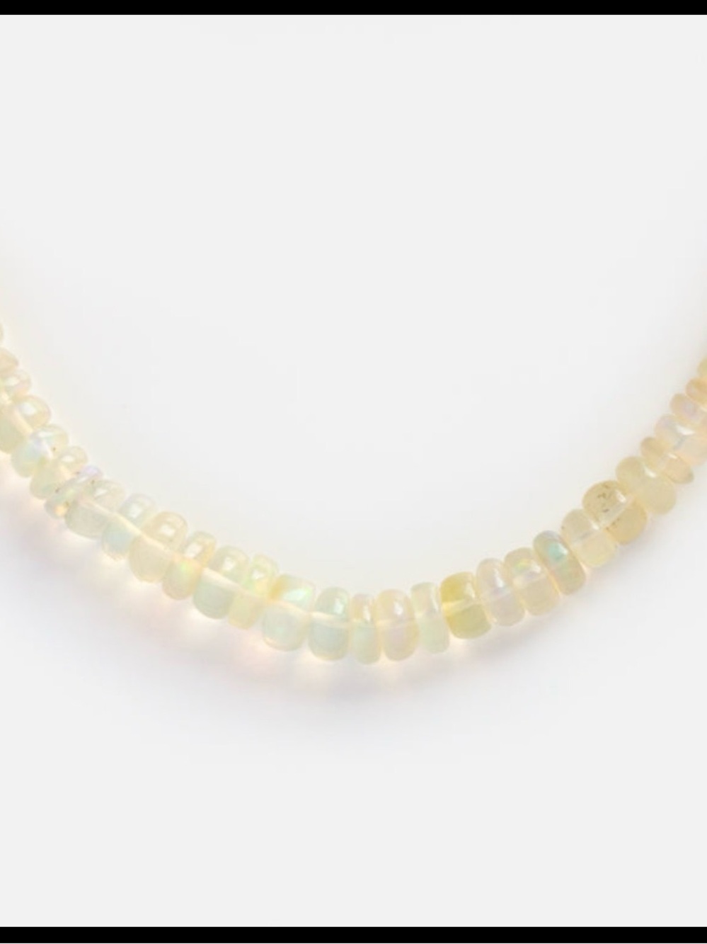 Opal Beaded Necklace - Iridescent Cream Hues